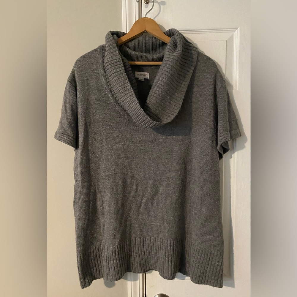 Cowl Neck Short Sleeve Pull Over Sweater